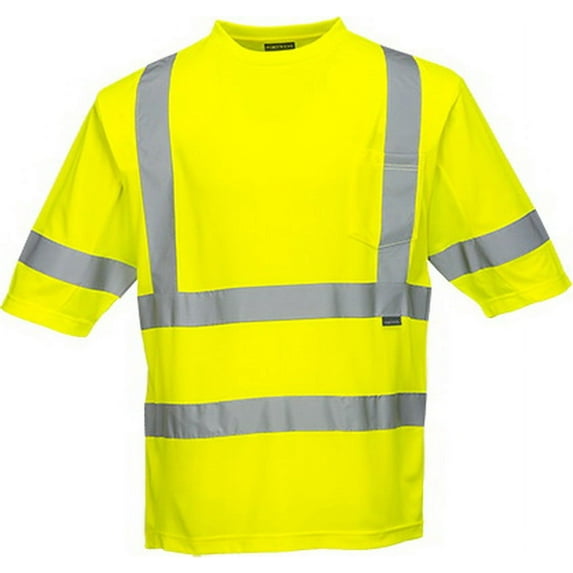 Portwest S397 Mesh Panel Cotton Class 3 Safety T-Shirt Yellow, 4X-Large