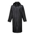 thumbnail image 1 of Portwest S438 Men's Waterproof Raincoat - Lightweight Long Rain Jacket with Hood and Pockets Black, X-Large, 1 of 5