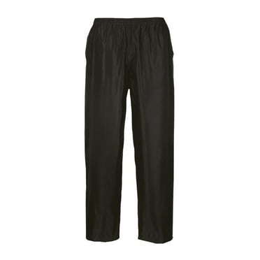 Portwest S441 Men's Lightweight Adjustable Waterproof Classic Rain Pants Black, Large