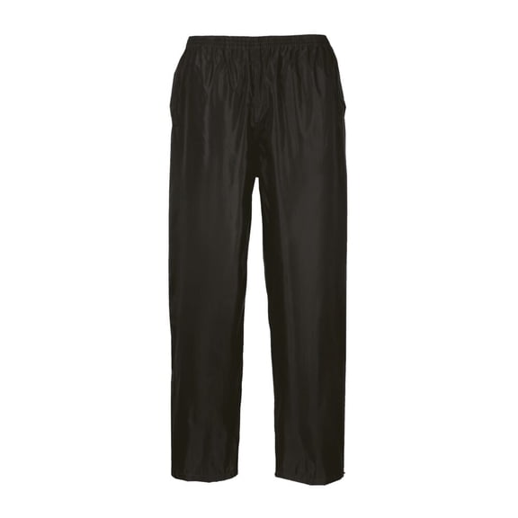Portwest S441 Men's Lightweight Adjustable Waterproof Classic Rain Pants Black, Medium