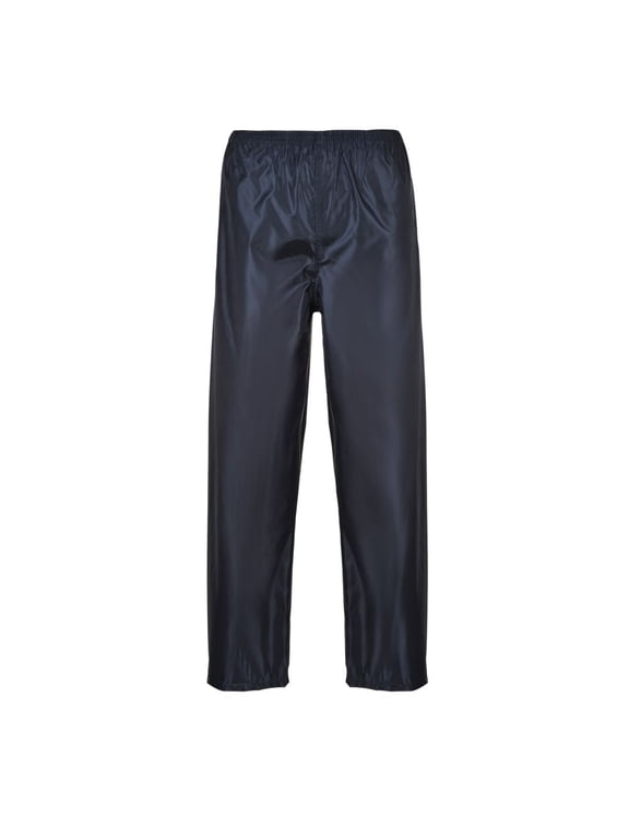 S441 Men's Lightweight Adjustable Waterproof Classic Rain Pants Navy, Large