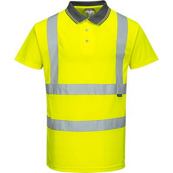 Portwest S477 Hi-Vis S/S Polo Shirt-Yellow-3XL