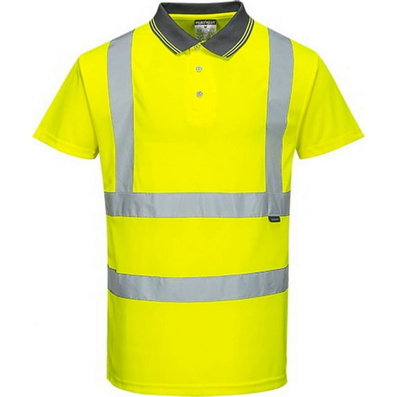 Portwest S477 Hi-Vis S/S Polo Shirt-Yellow-6XL