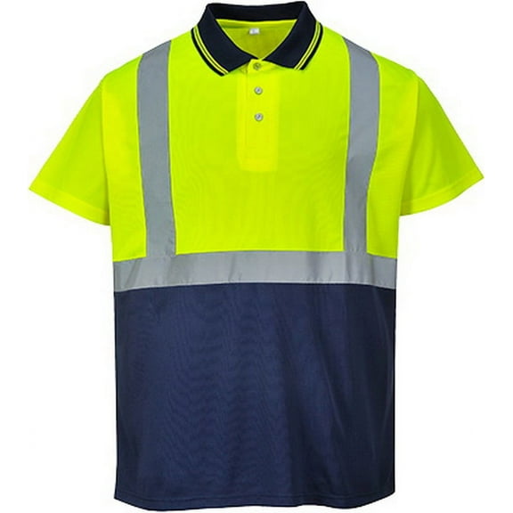 Portwest S479 Hi-Vis 2-Tone Polo Shirt-Yellow/Navy-XL