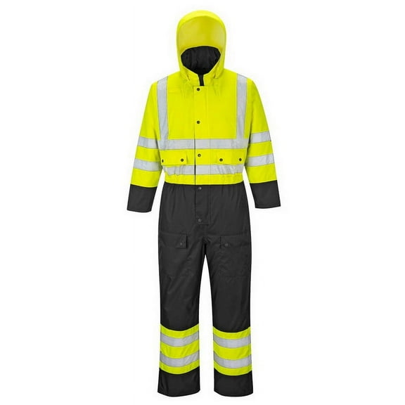 Portwest S485 Contrast Coverall Lined-Yellow/Black-7XL