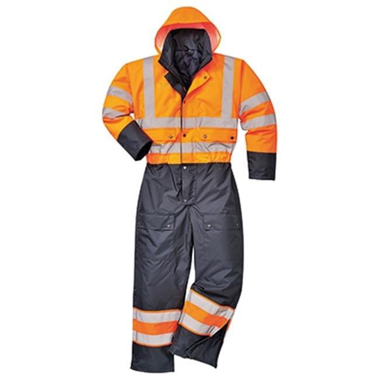 Portwest Hi Vis Contrast Winter Coverall Quilt Lined Waterproof Safety Overall