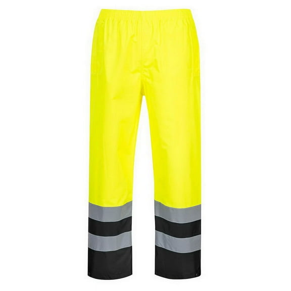 Portwest S486 Hi-Vis Lightweight Waterproof Two Tone Traffic Pants Yellow/Black, 6X-Large