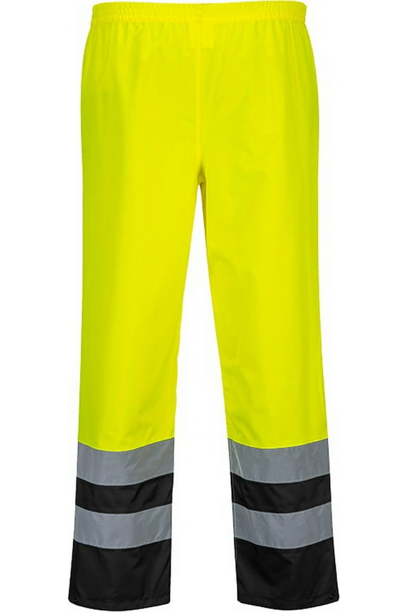 S486 Hi-Vis Lightweight Waterproof Two Tone Traffic Pants Yellow/Black, X-Large