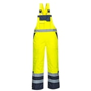 Portwest S489 Contrast Safety Lined Bib and Brace Yellow, XX-Large