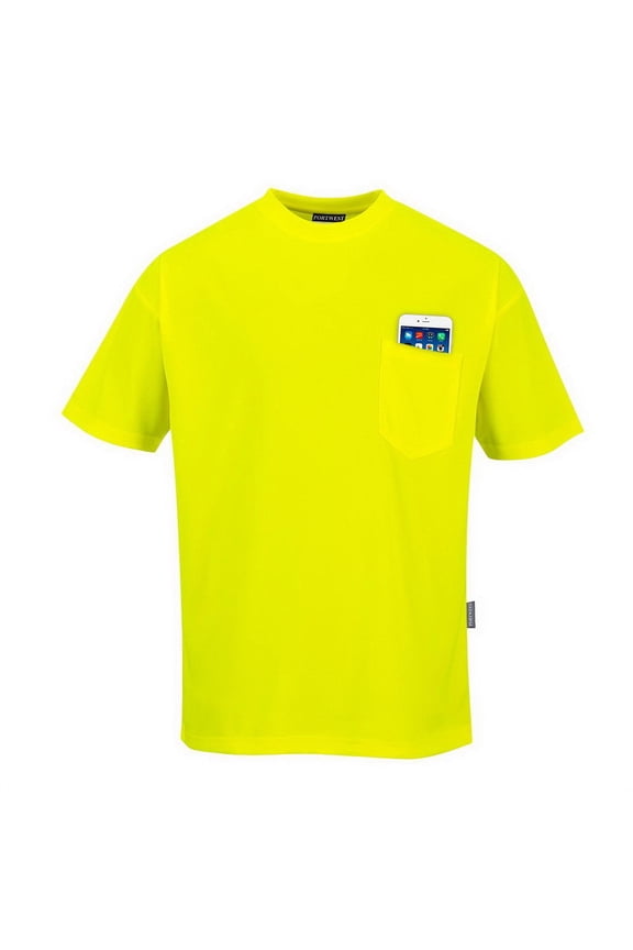 S578 Non ANSI Pocket Short Sleeve T-Shirt Yellow, Medium