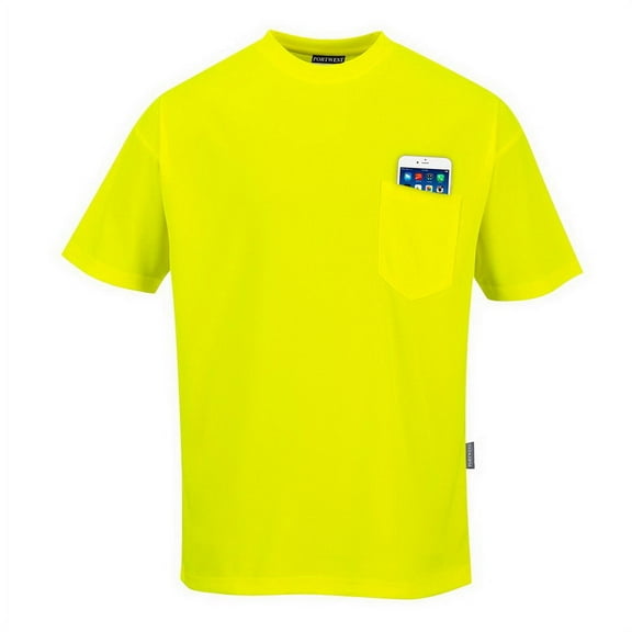 Portwest S578 Non ANSI Pocket Short Sleeve T-Shirt Yellow, Medium