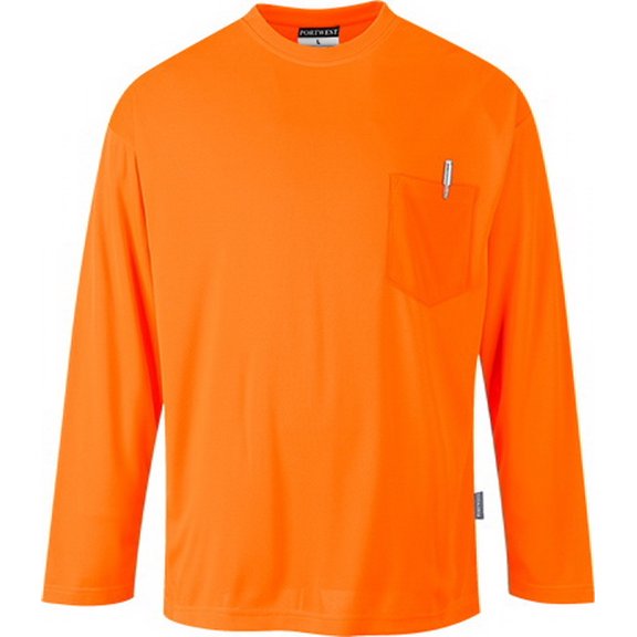 Portwest S579 Non ANSI Pocket Long Sleeve T-Shirt Orange, Medium