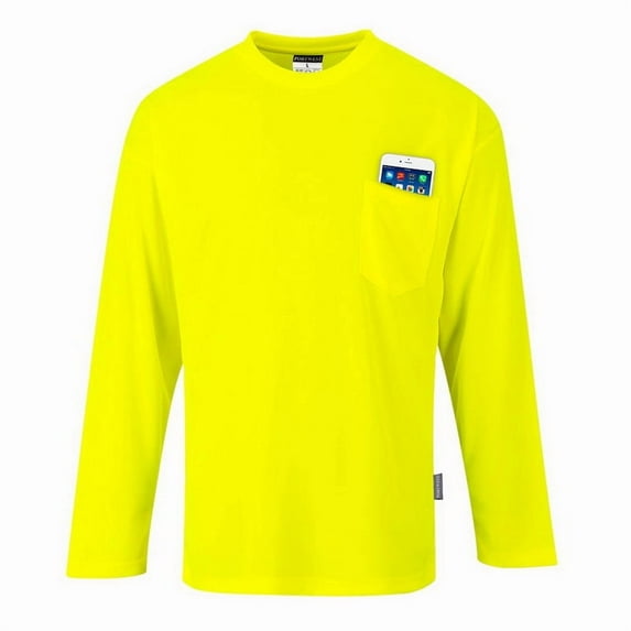 Portwest S579 Non ANSI Pocket Long Sleeve T-Shirt Yellow, XX-Large