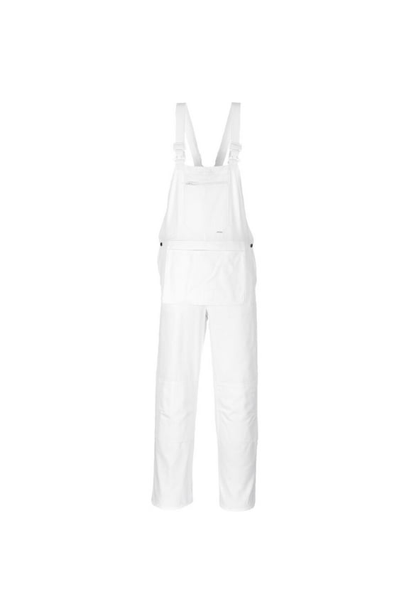 S810 Bolton Painters Bib Cotton Overalls White, 4X-Large