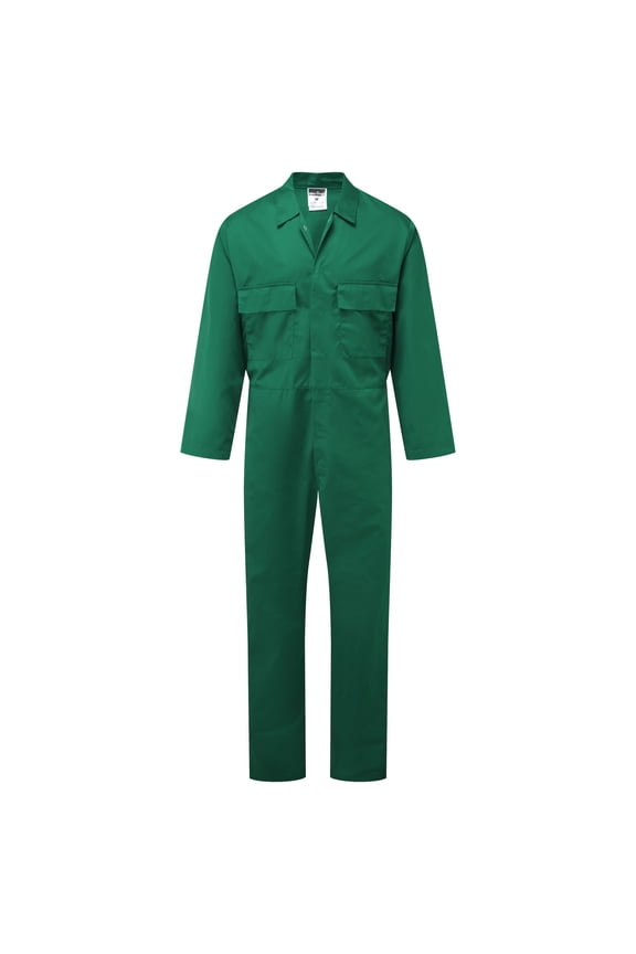 S999 Men's Work Coveralls - Protective Polycotton Overalls Durable Workwear Boiler Suit for Mechanics Warehouse Garages DIY Bottle Green, Medium