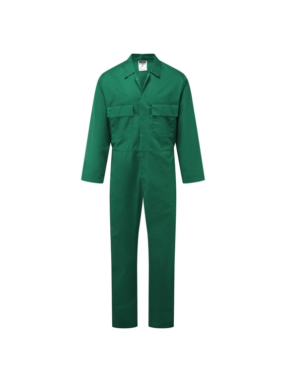 S999 Men's Work Coveralls - Protective Polycotton Overalls Durable Workwear Boiler Suit for Mechanics Warehouse Garages DIY Bottle Green, X-Large
