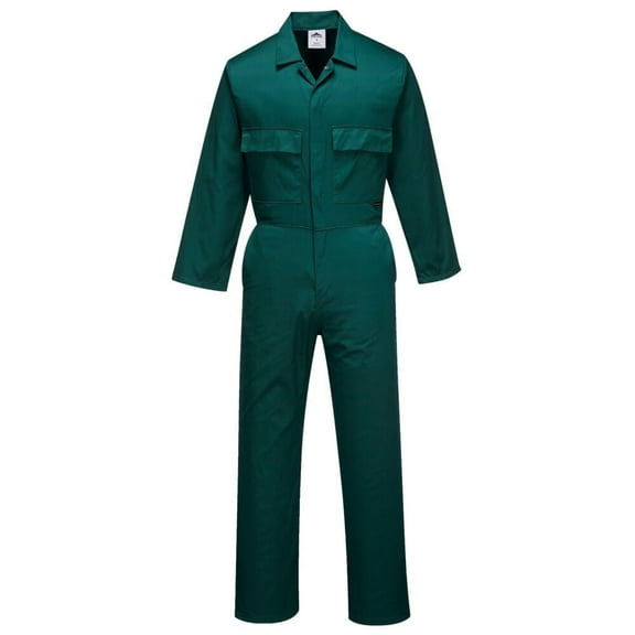 Portwest S999 Men's Work Coveralls - Protective Polycotton Overalls Durable Workwear Boiler Suit for Mechanics Warehouse Garages DIY Bottle Green, XX-Large