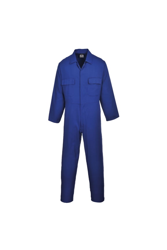 S999 Men's Work Coveralls - Protective Polycotton Overalls Durable Workwear Boiler Suit for Mechanics Warehouse Garages DIY Royal Blue, XX-Large
