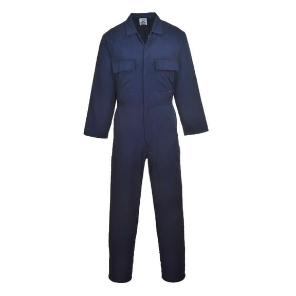 Portwest S999 Men's Work Coveralls - Protective Polycotton Overalls Durable Workwear Boiler Suit for Mechanics Warehouse Garages DIY Navy, Large