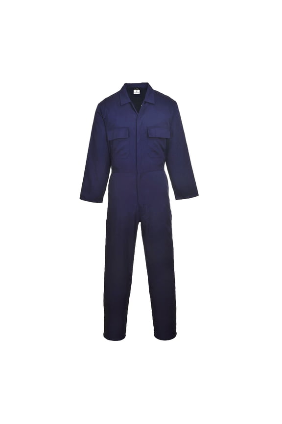 S999 Men's Work Coveralls - Protective Polycotton Overalls Durable Workwear Boiler Suit for Mechanics Warehouse Garages DIY Navy, Medium