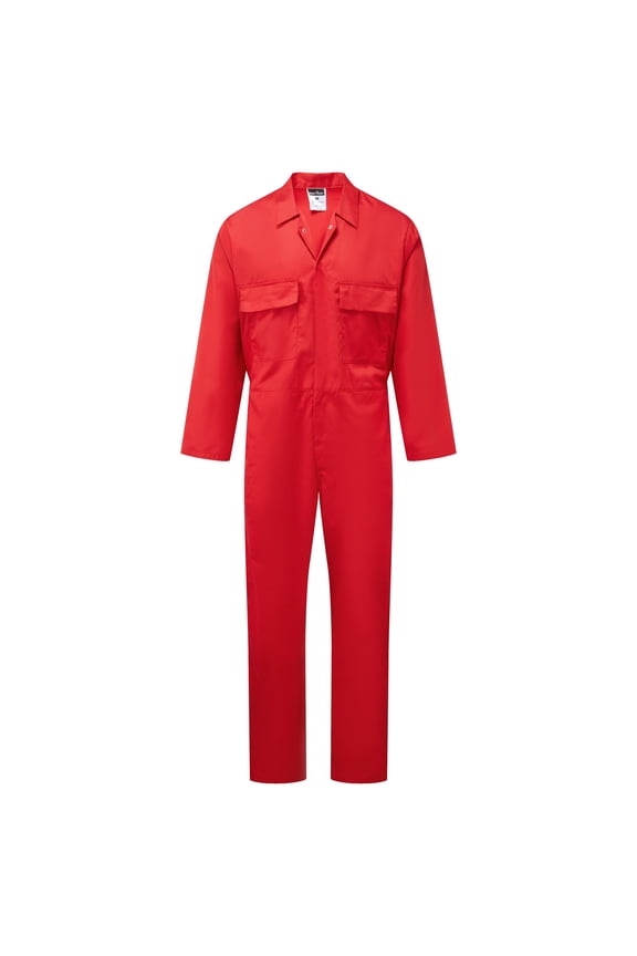 S999 Men's Work Coveralls - Protective Polycotton Overalls Durable Workwear Boiler Suit for Mechanics Warehouse Garages DIY Red, Small