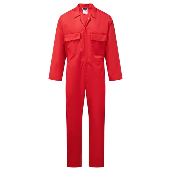 Portwest S999 Men's Work Coveralls - Protective Polycotton Overalls Durable Workwear Boiler Suit for Mechanics Warehouse Garages DIY Red, Small