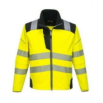 Portwest T402 Men's Hi Vis Reflective PW3 Waterproof Softshell Safety Jacket Yellow/Black, 3X-Large