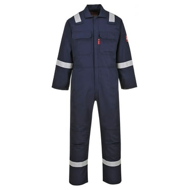 Portwest UBIZ5 Men's Hi Vis FR Coveralls - Bizweld Iona Flame Retardant Fireproof Workwear Overalls Navy, Small