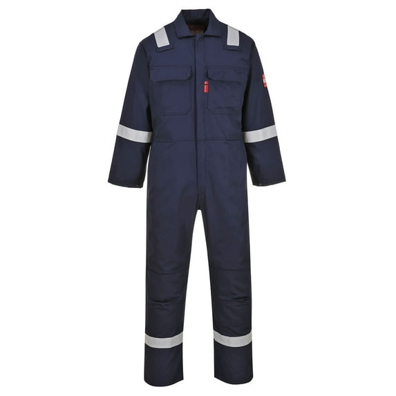 Portwest UBIZ5 Men's Hi Vis FR Coveralls - Bizweld Iona Flame Retardant Fireproof Workwear Overalls Navy, 5X-Large