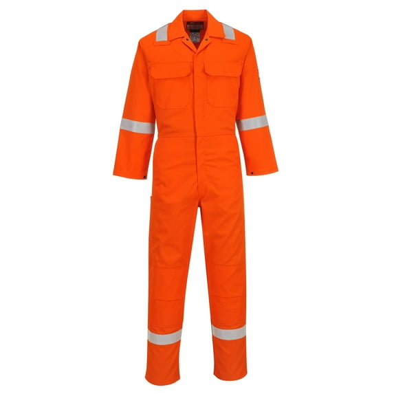 Portwest UBIZ5 Men's Hi Vis FR Coveralls - Bizweld Iona Flame Retardant Fireproof Workwear Overalls Orange, X-Large