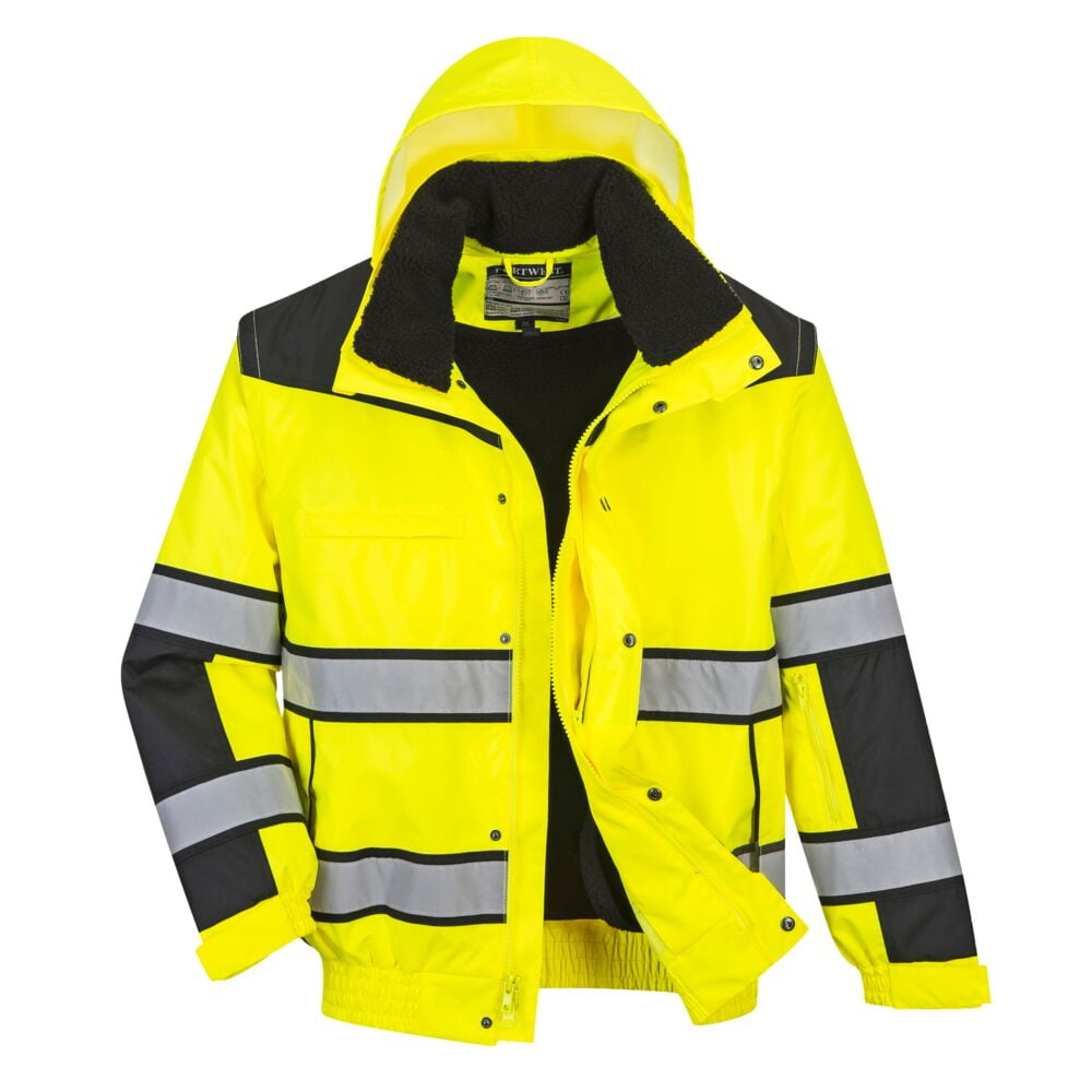 Portwest UC466 Men's Hi Vis Reflective Waterproof Safety Bomber Jacket ...