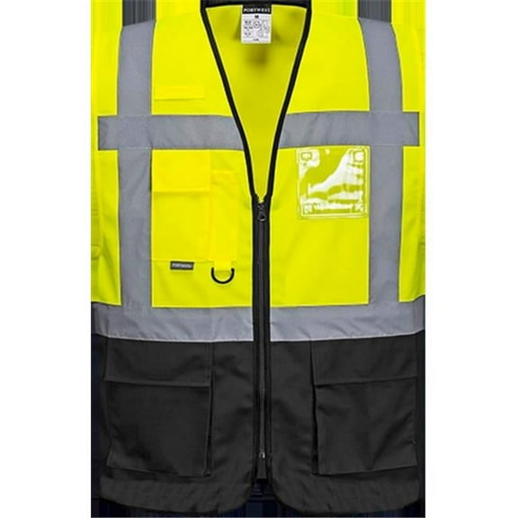 Portwest UC476 Warsaw Executive Safety Vest Yellow/Black, 4X-Large
