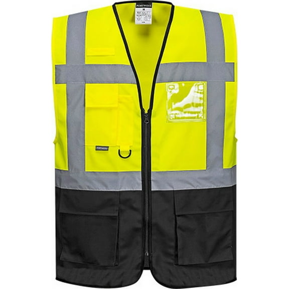Portwest UC476 Warsaw Executive Safety Vest Yellow/Black, Large
