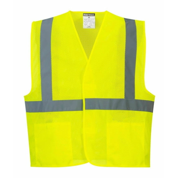Portwest UC492YER4X-5X Mesh Class 2 Type R Safety Vest, Polyester Yellow, 3.2 oz