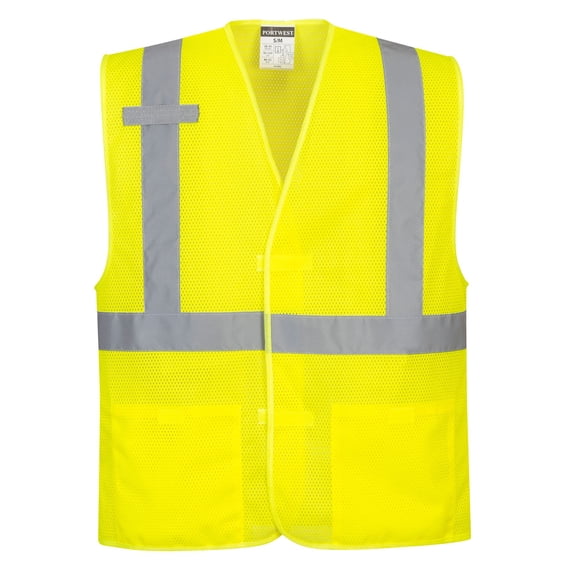 Portwest UC492YER4X-5X Mesh Class 2 Type R Safety Vest, Polyester Yellow, 3.2 oz