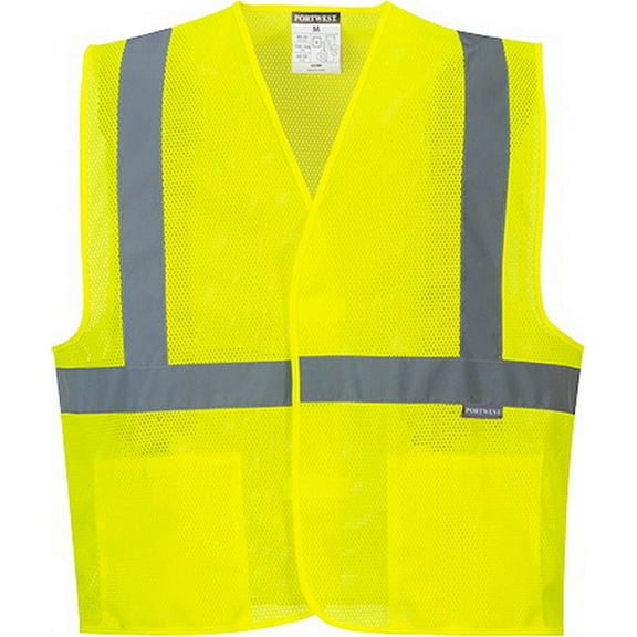 Portwest UC492YERXX-3X Mesh Safety Vest, Polyester Yellow, 110 g