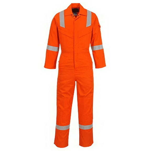 Portwest UFR21 Super Lightweight FR Antistatic Workwear Coverall Orange, Large