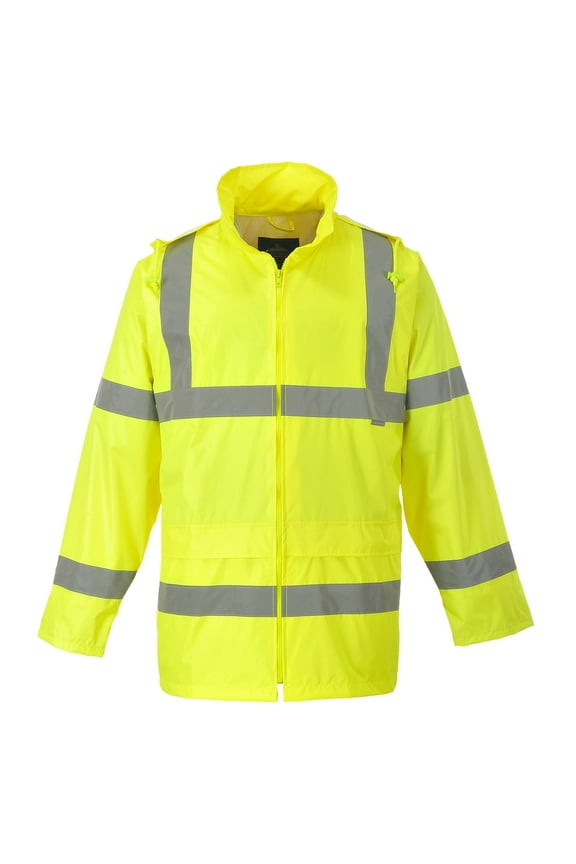 UH440 Men's Lightweight Waterproof Hi Vis Reflective Rain Jacket Yellow, 3X-Large