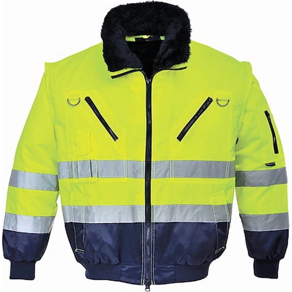 Portwest UPJ50 Hi-Vis Pilot Jacket-Yellow/Navy-S