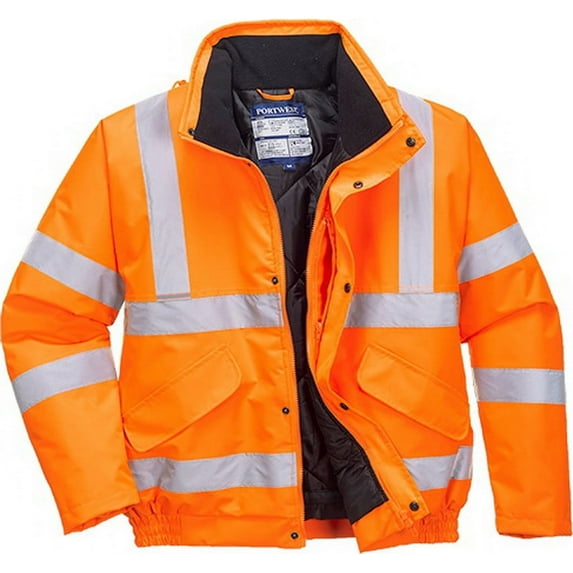Portwest URT32 Hi-Vis Protective Workwear Bomber Jacket Orange, 3X-Large
