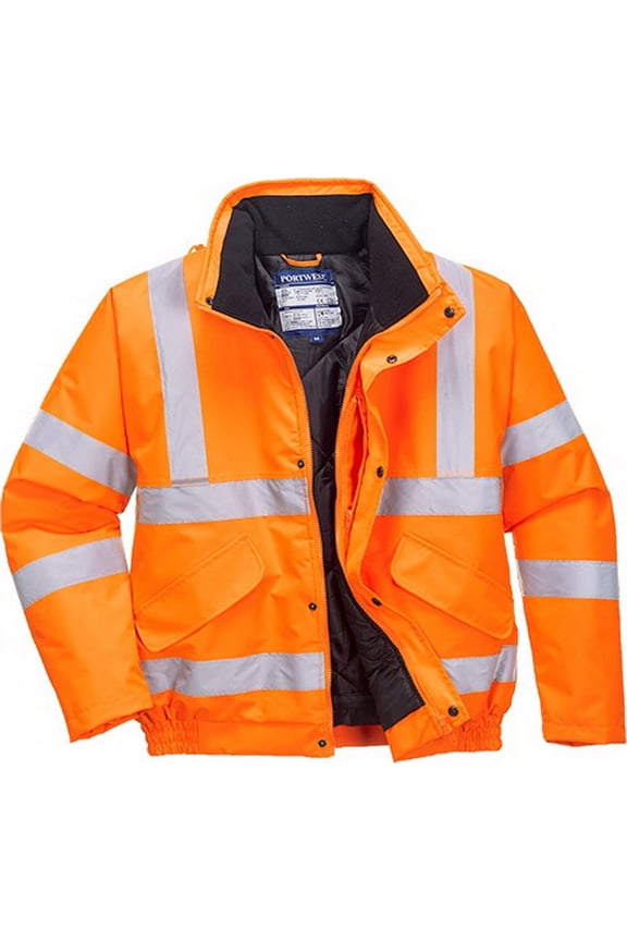 URT32 Hi-Vis Protective Workwear Bomber Jacket Orange, 5X-Large