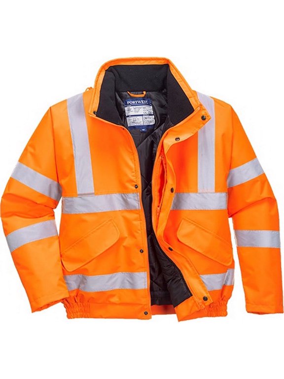 URT32 Hi-Vis Protective Workwear Bomber Jacket Orange, X-Large