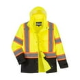 thumbnail image 1 of Portwest US361 Hi-Vis Contrast Tape Waterproof Rain Jacket Yellow/Black, Medium, 1 of 1