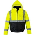 thumbnail image 1 of Portwest US363 Men's Waterproof Hi Vis Reflective Two-Tone Bomber Jacket Yellow/Black, Small, 1 of 1