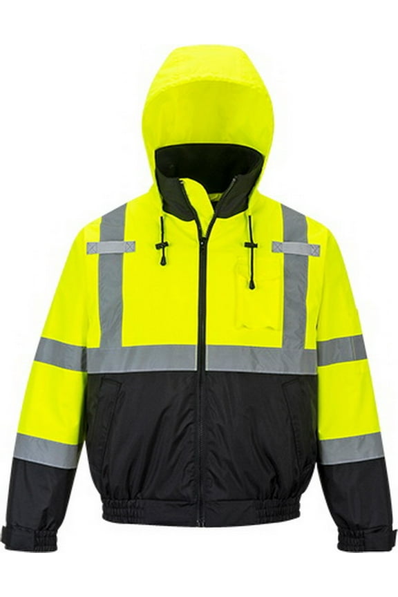 US364 All-Weather Hi-Vis Premium 2-in-1 Bomber Jacket Yellow/Black, Medium