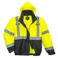 thumbnail image 1 of Portwest US365 Men's Premium Hi Vis Reflective Waterproof 3-in-1 Bomber Jacket Yellow/Black, 5X-Large, 1 of 1