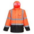 thumbnail image 1 of Portwest US366 Hi-Vis Lightweight Waterproof Contrast Rain Jacket Orange/Black, Large, 1 of 1