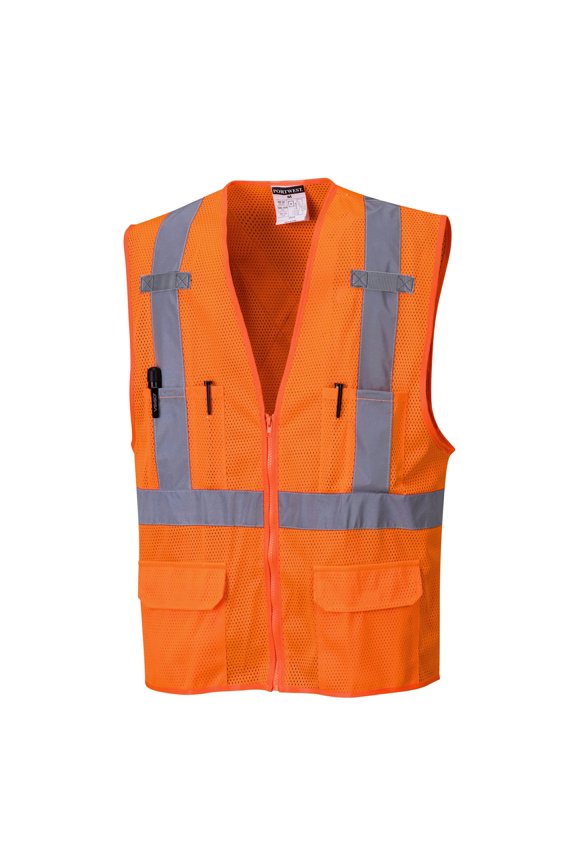 US370 Atlanta X Back Lightweight Hi-Vis Vest Orange, 5X-Large
