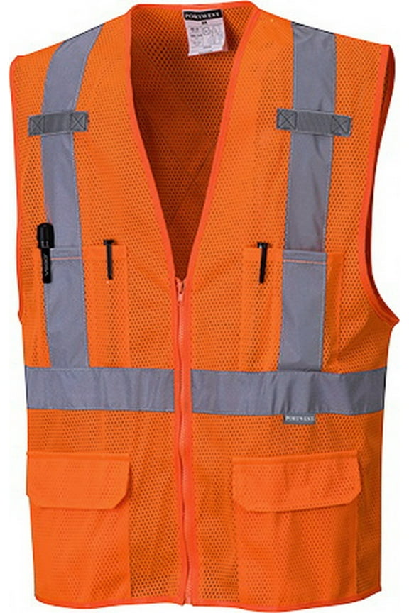 US370 Atlanta X Back Lightweight Hi-Vis Vest Orange, 5X-Large
