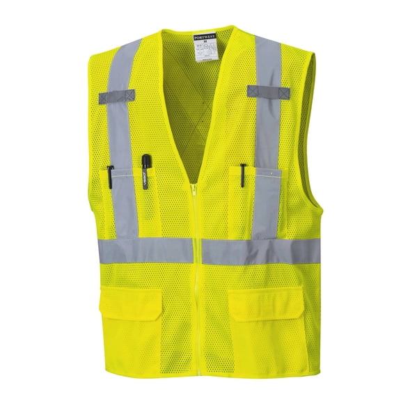 Portwest US370 Atlanta X Back Lightweight Hi-Vis Vest Yellow, XX-Large